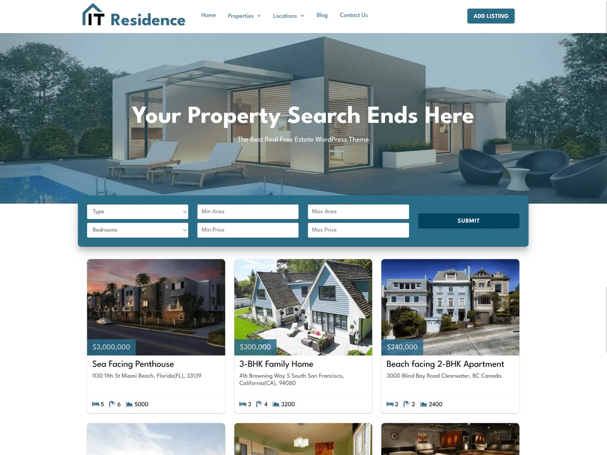 IT Residence web sitesi teması önizlemesi