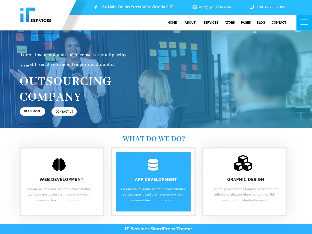 IT Services web sitesi teması önizlemesi