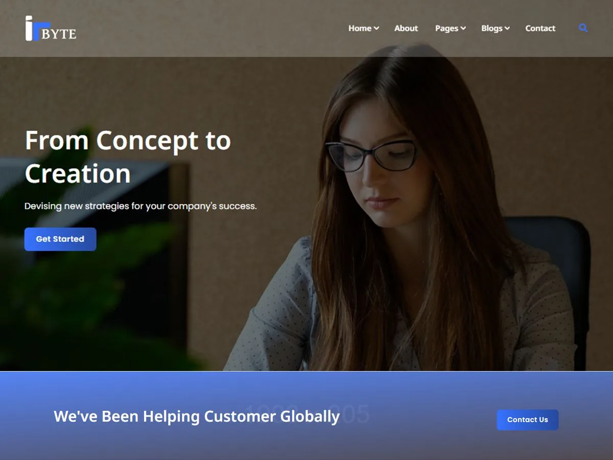 ITByte web sitesi teması ile modern ve responsive bir web sitesi görünümü