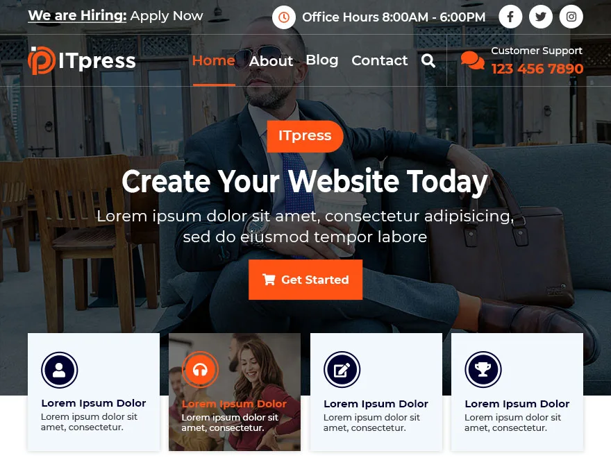 ITpress web sitesi teması önizlemesi