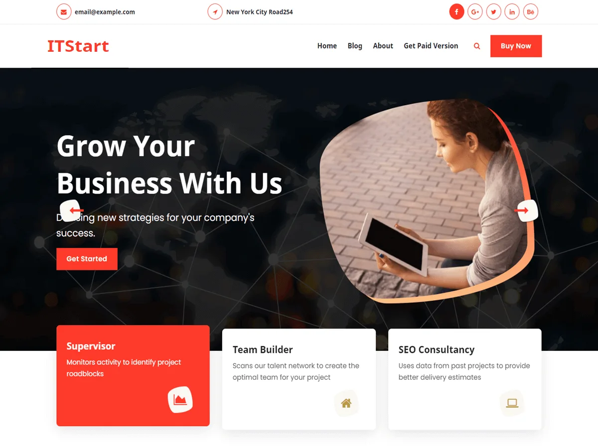 ITStart web sitesi teması önizlemesi
