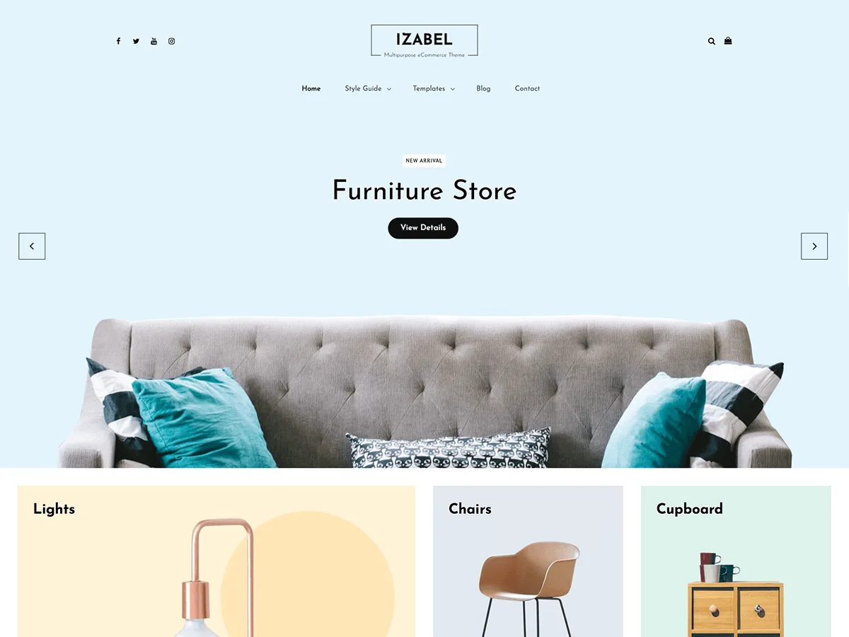 Izabel e-ticaret teması önizlemesi