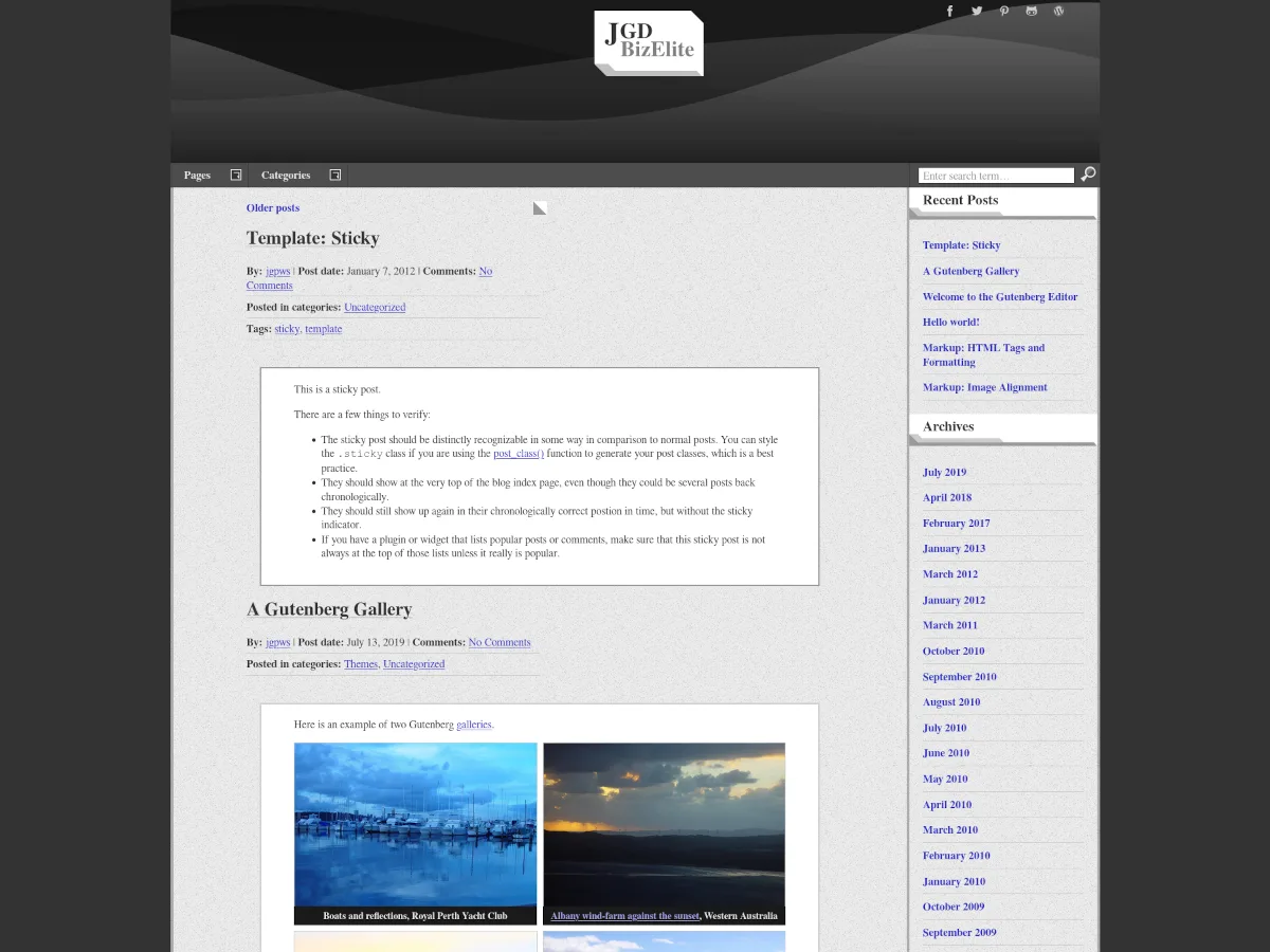 JGD-BizElite web sitesi teması önizlemesi