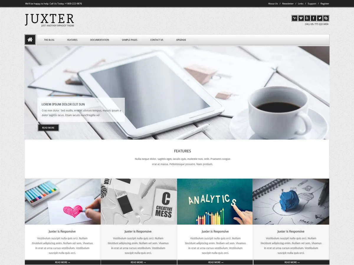 Juxter web sitesi teması önizlemesi