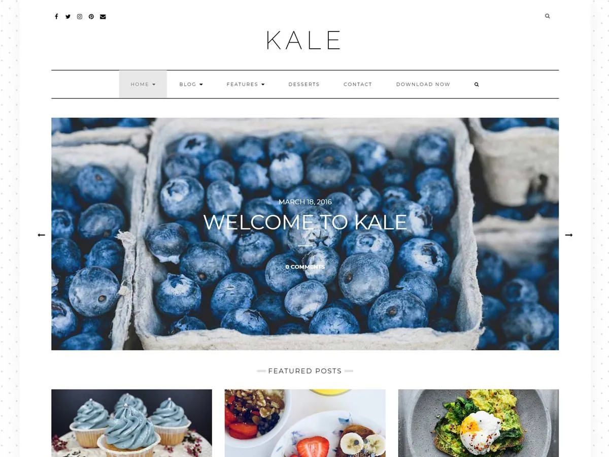 Kale WordPress theme for food blogs