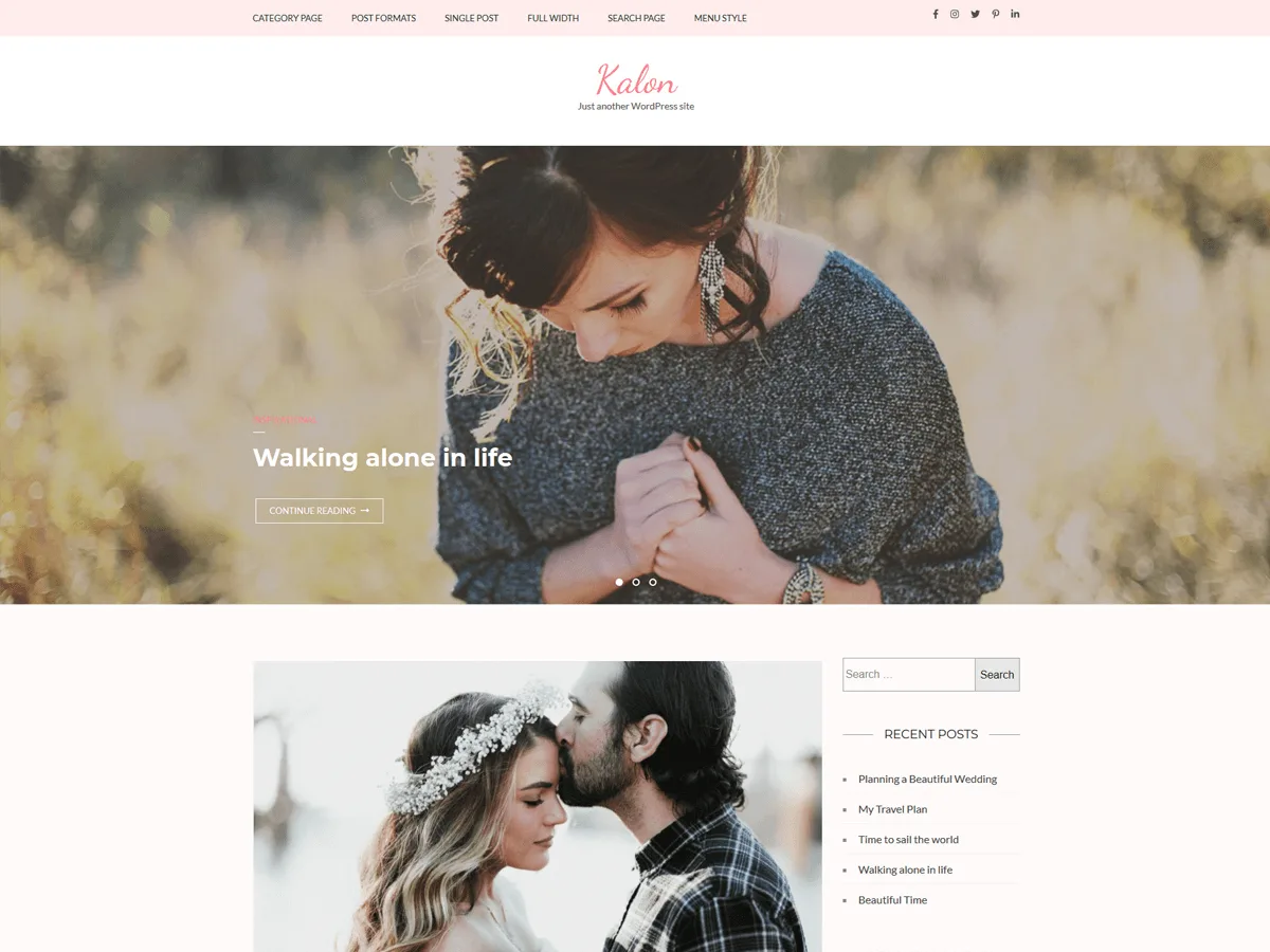 Kalon web sitesi teması önizlemesi