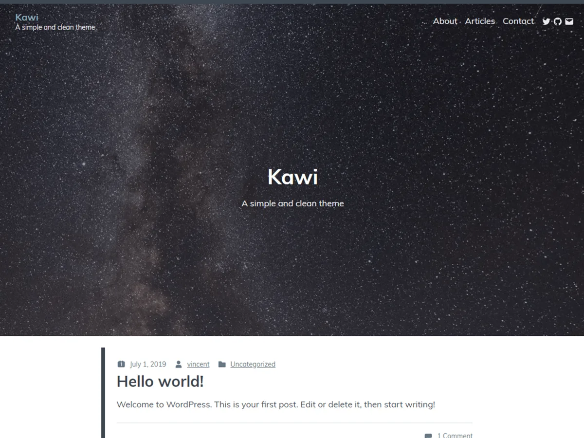 Kawi web sitesi teması önizlemesi