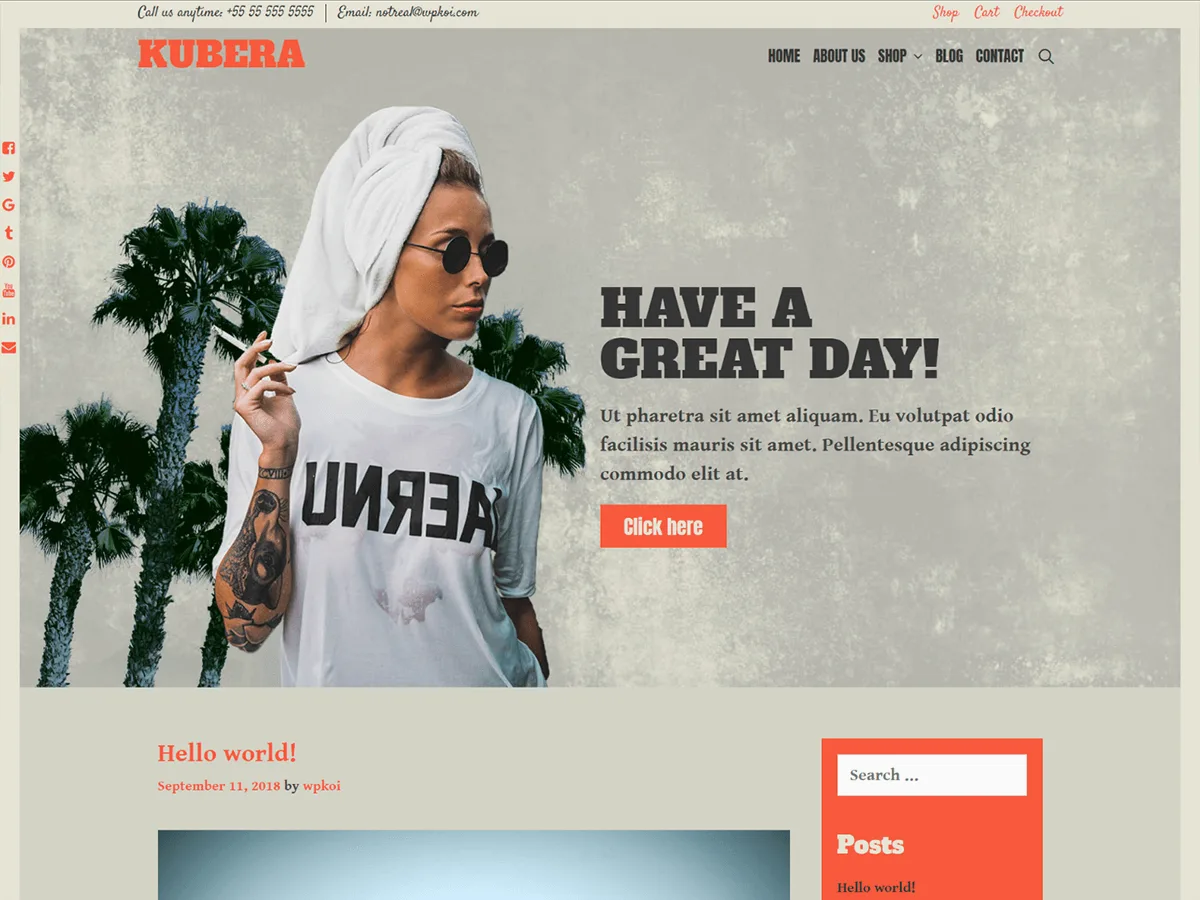 Kubera web sitesi teması önizlemesi