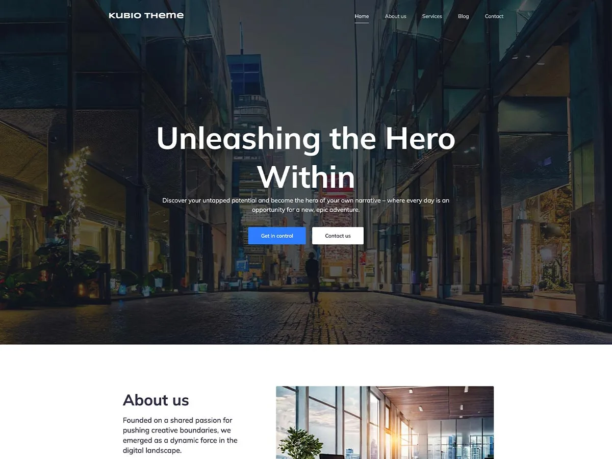 Kubio web sitesi teması önizlemesi
