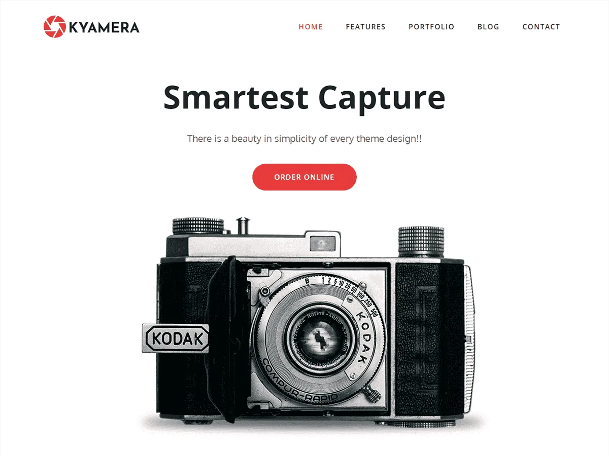 Kyamera kurumsal web sitesi teması önizlemesi