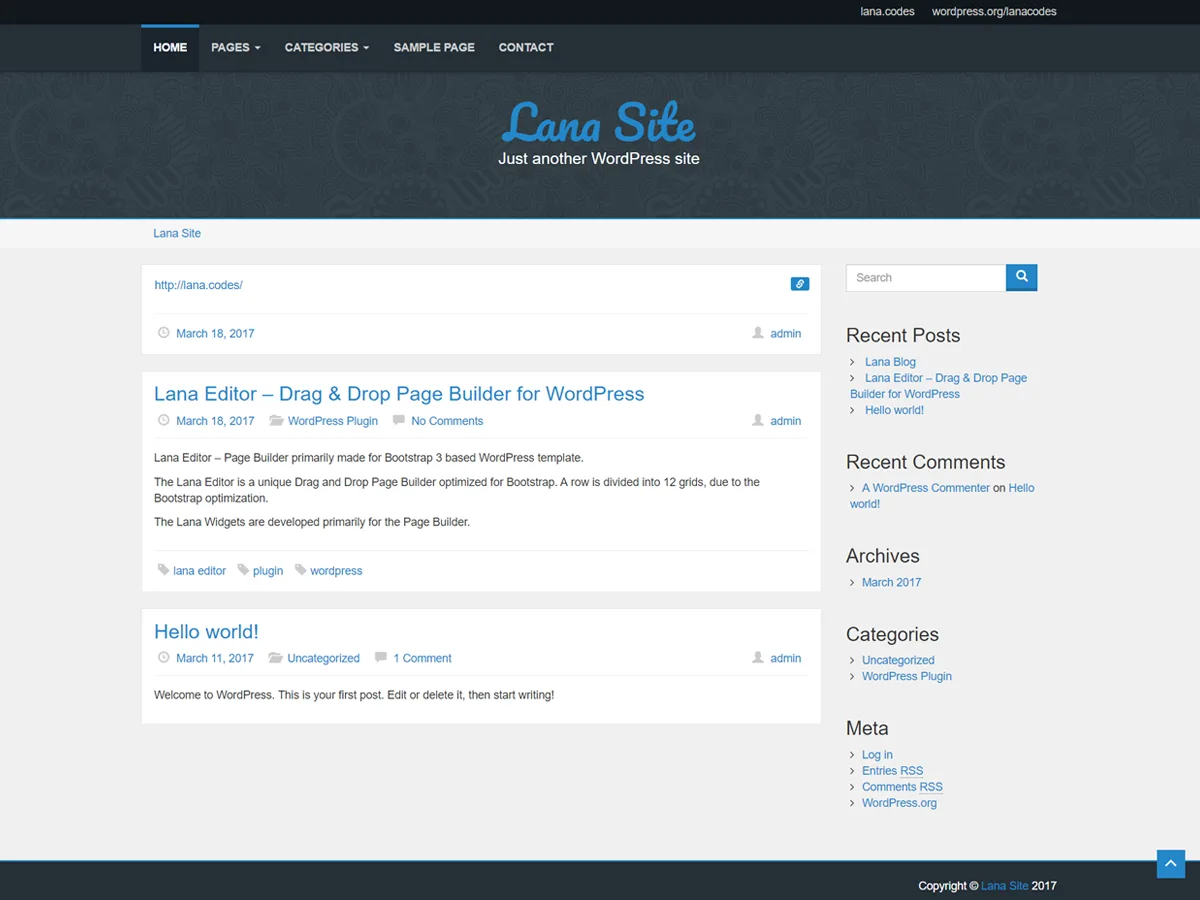 Lana Site web sitesi teması önizlemesi