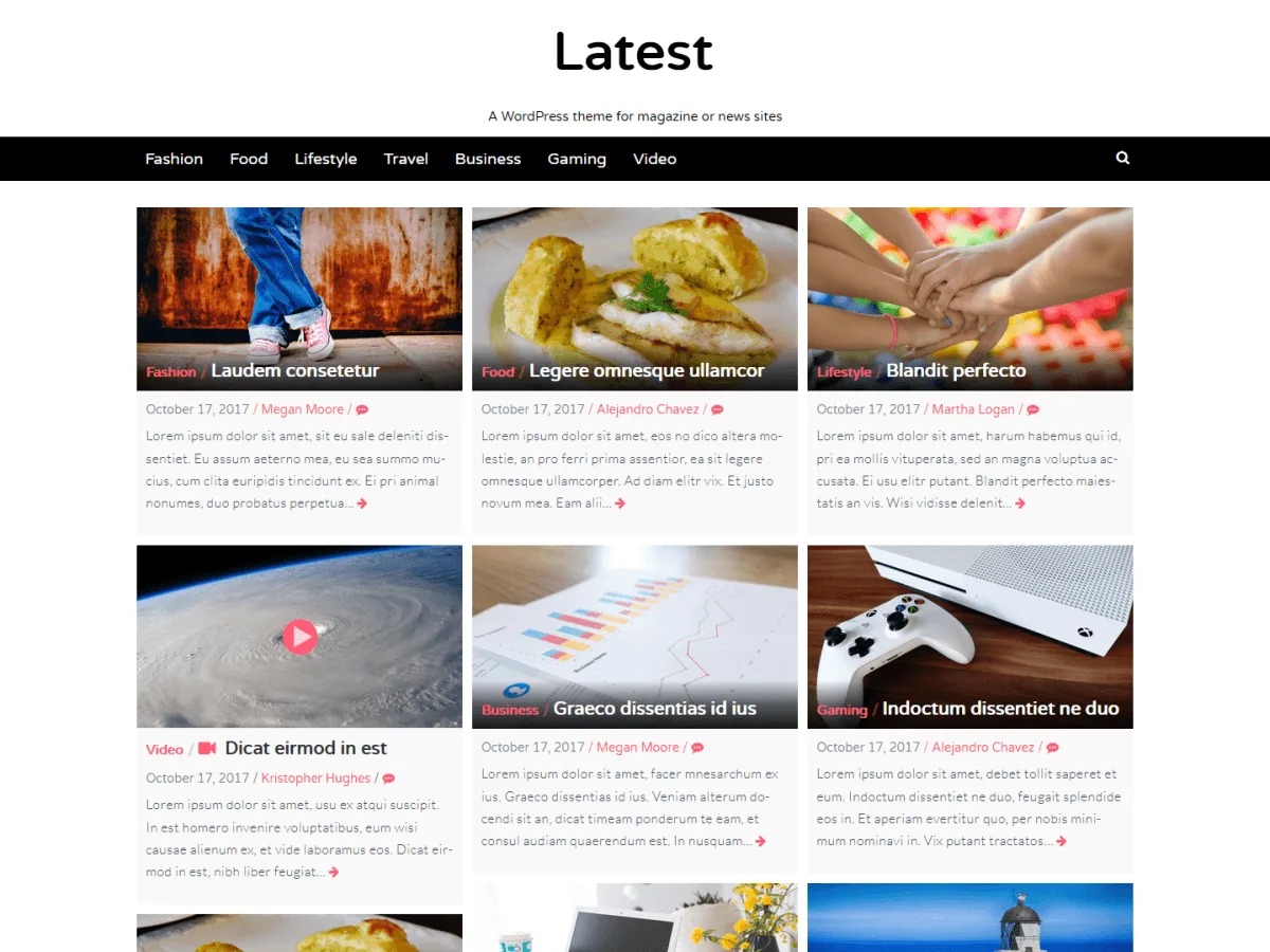 Latest web sitesi teması önizlemesi