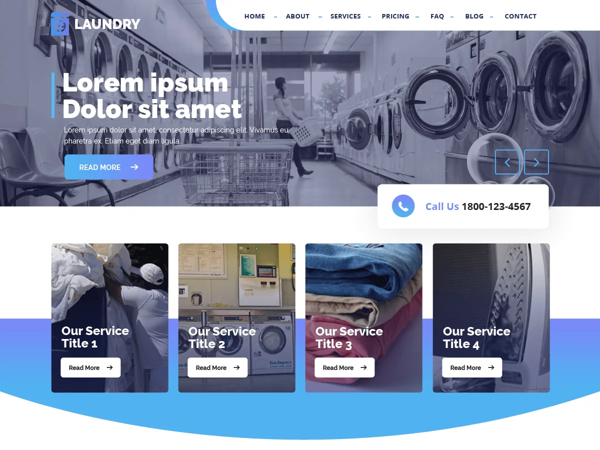 Laundry Master web sitesi teması önizlemesi