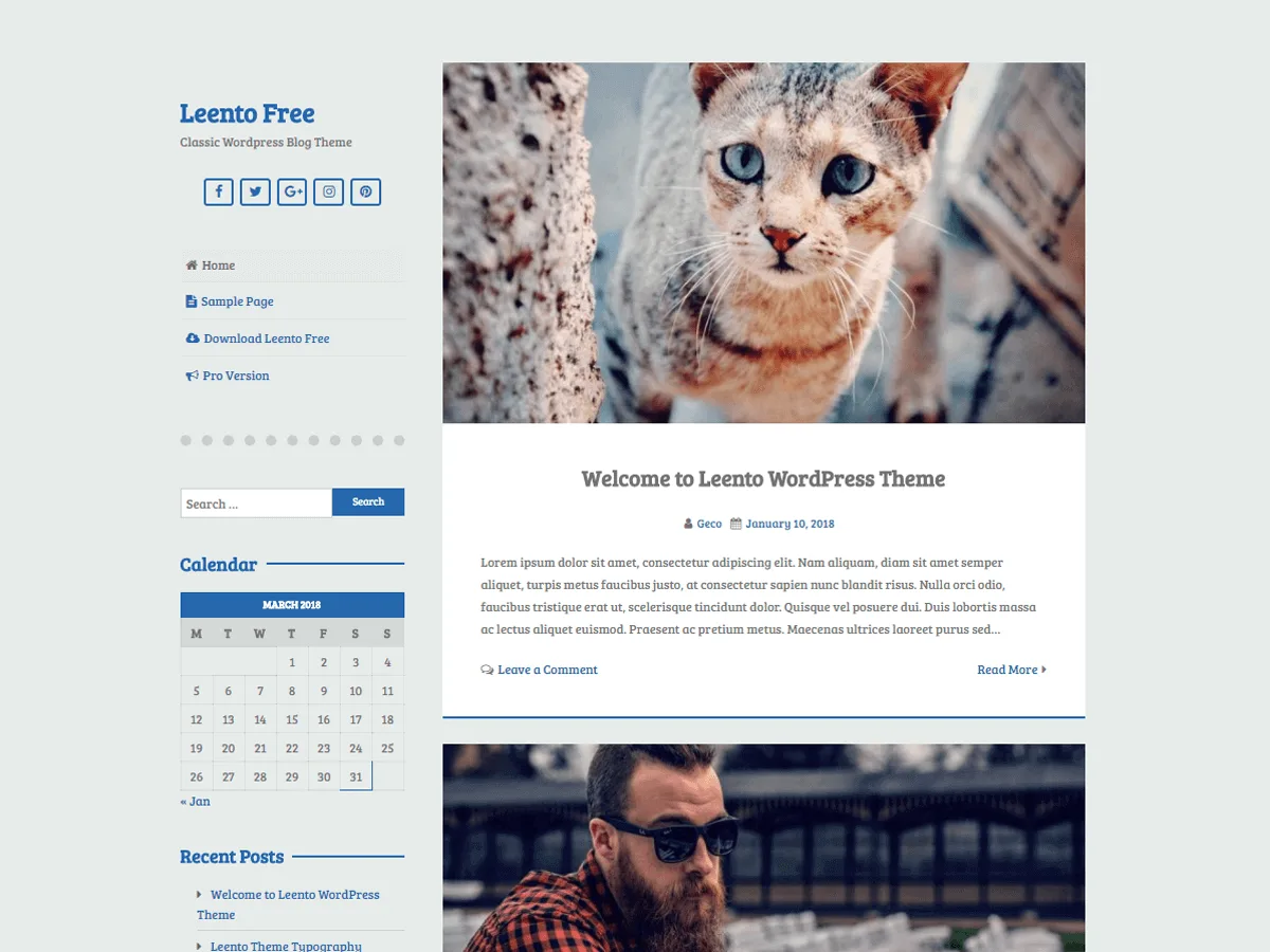 Leento web sitesi teması önizlemesi