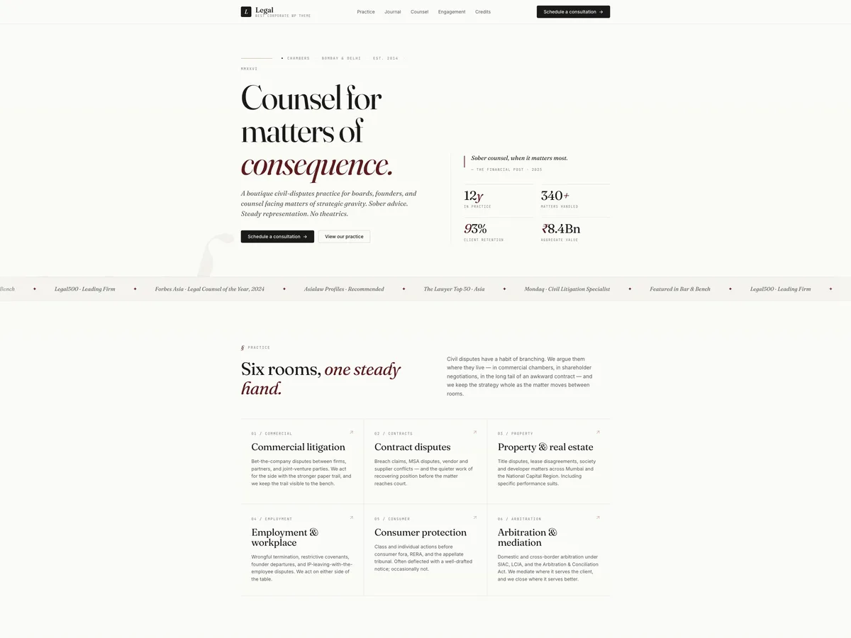 Legal web sitesi teması önizlemesi