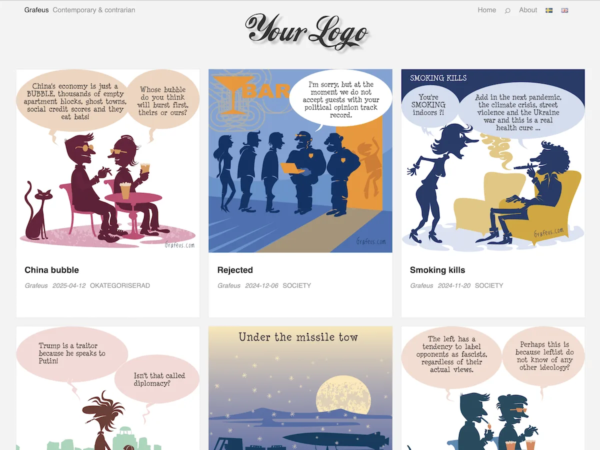 Lemesos web sitesi teması kart görünümü