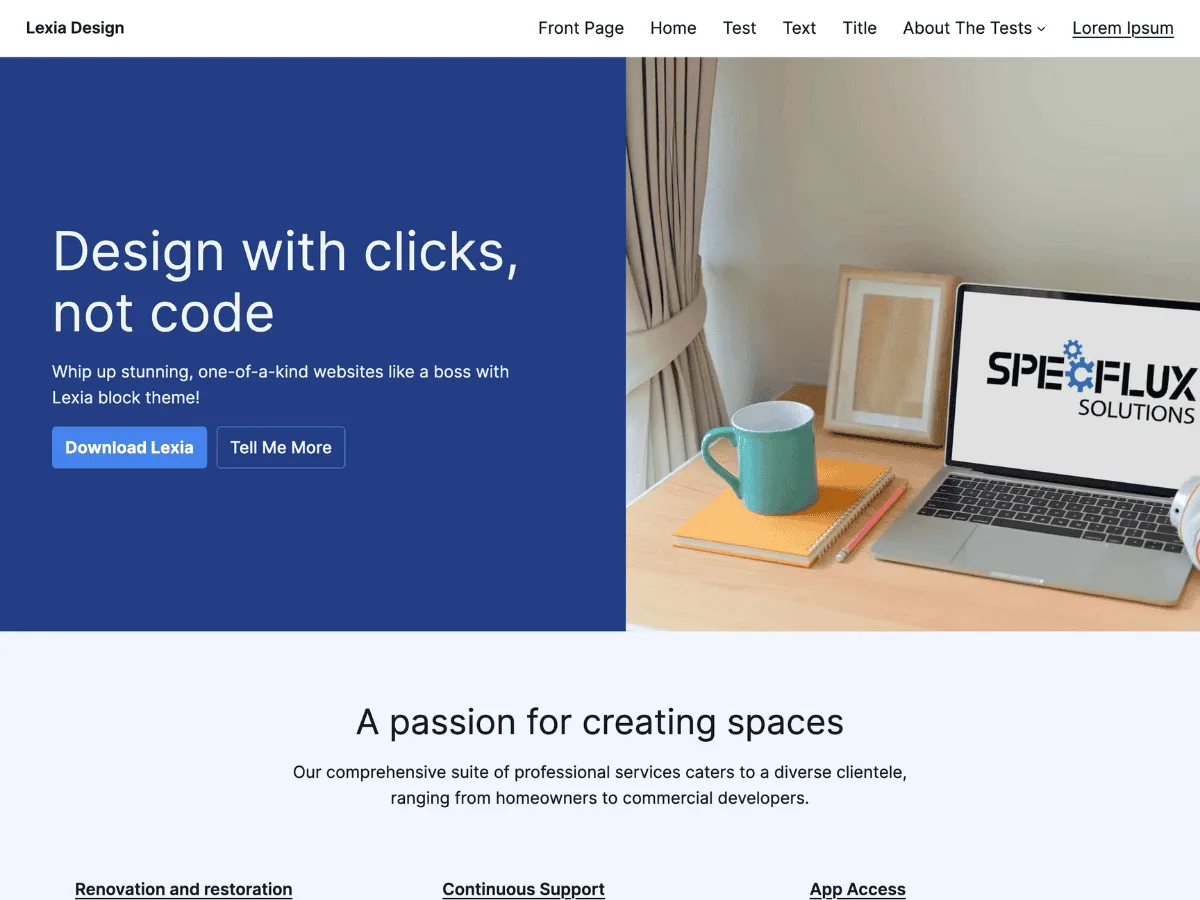LexiaDesign web sitesi teması önizlemesi