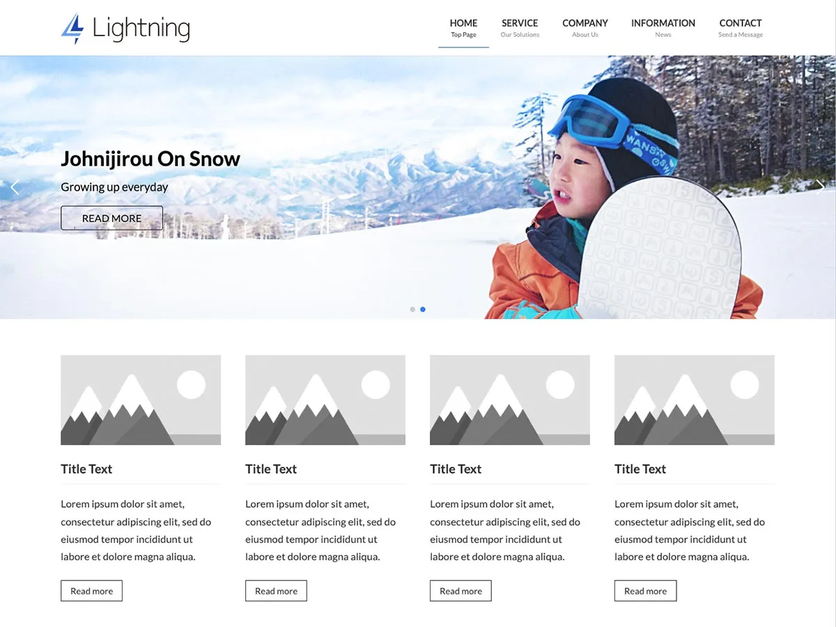 Lightning web sitesi teması önizlemesi