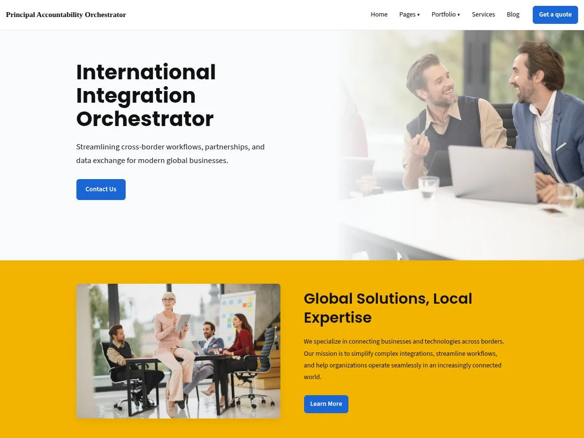 LocalMerchant web sitesi teması ile yerel işletme web sitesi görünümü