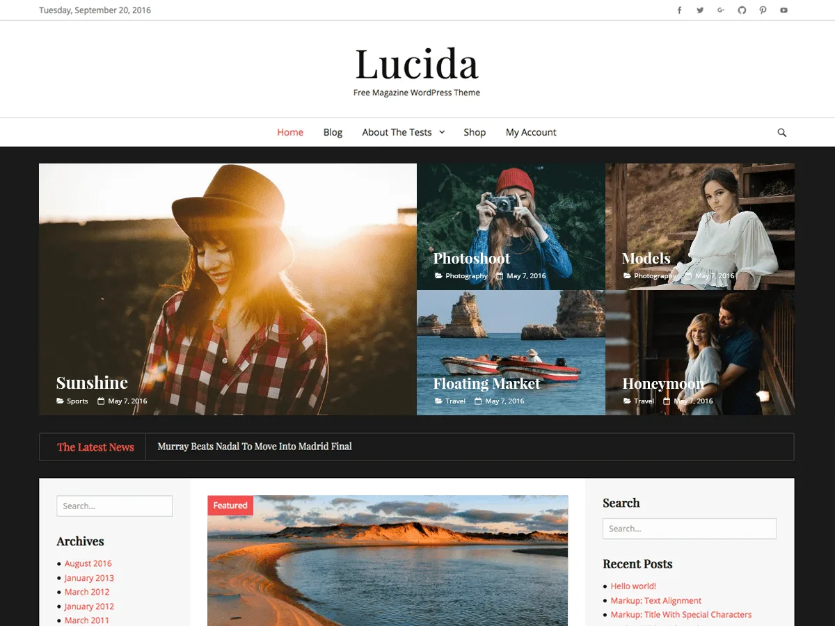 Lucida web sitesi teması önizlemesi