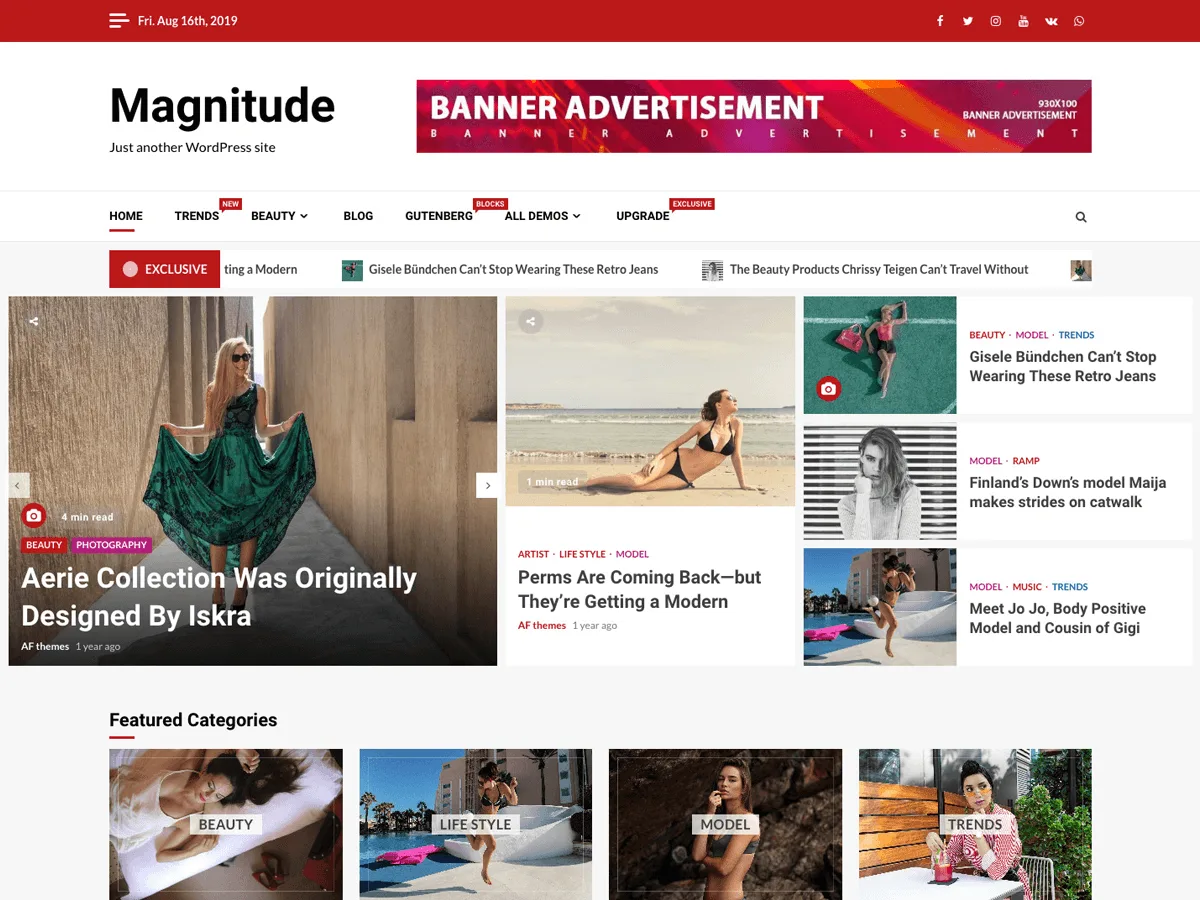 Magnitude web sitesi teması önizlemesi