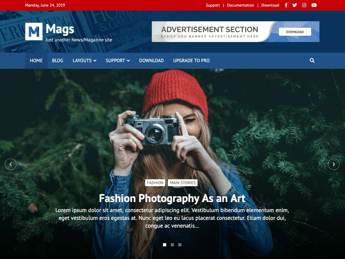 Mags web sitesi teması önizlemesi