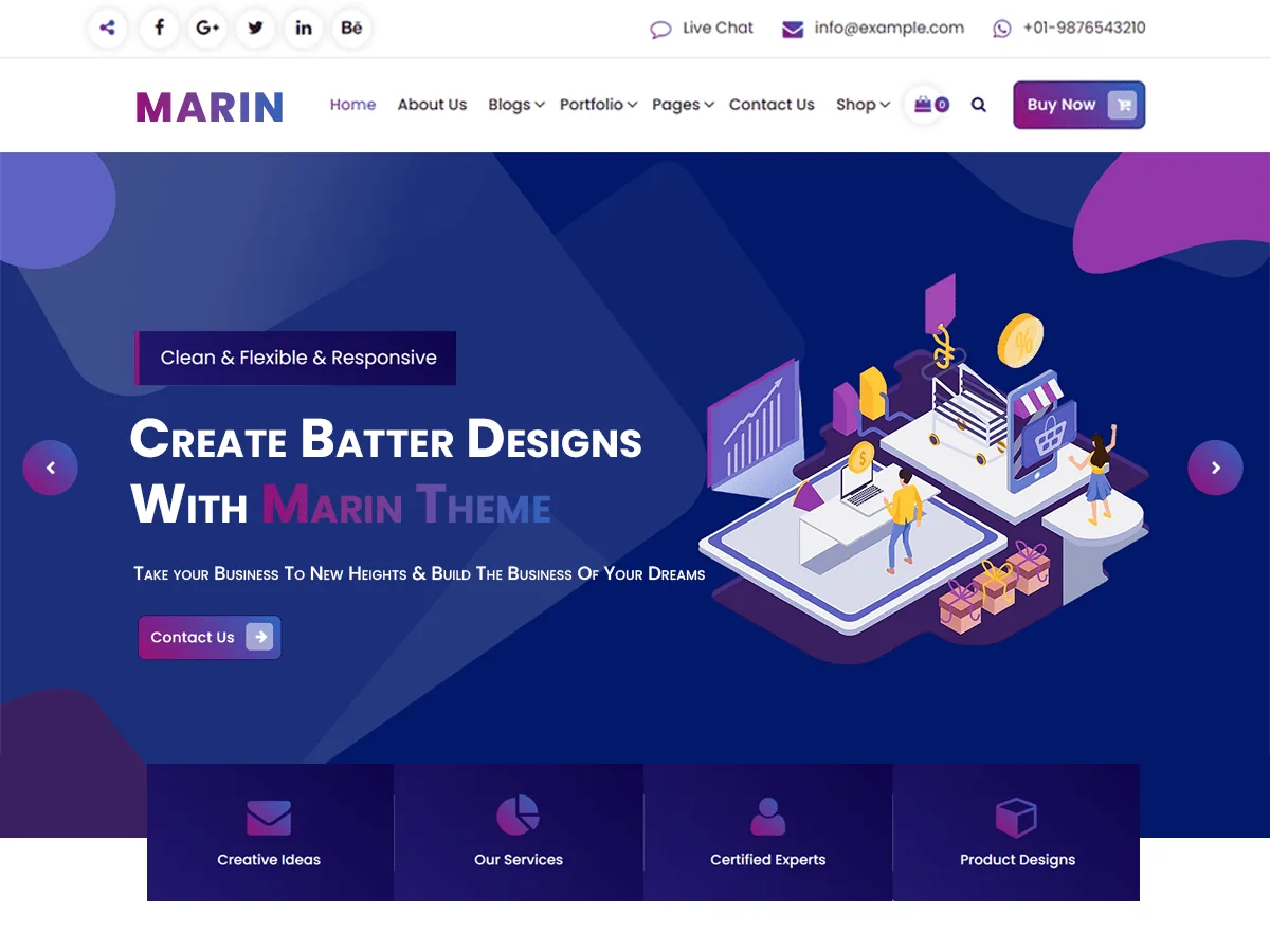 Marin web sitesi teması önizlemesi
