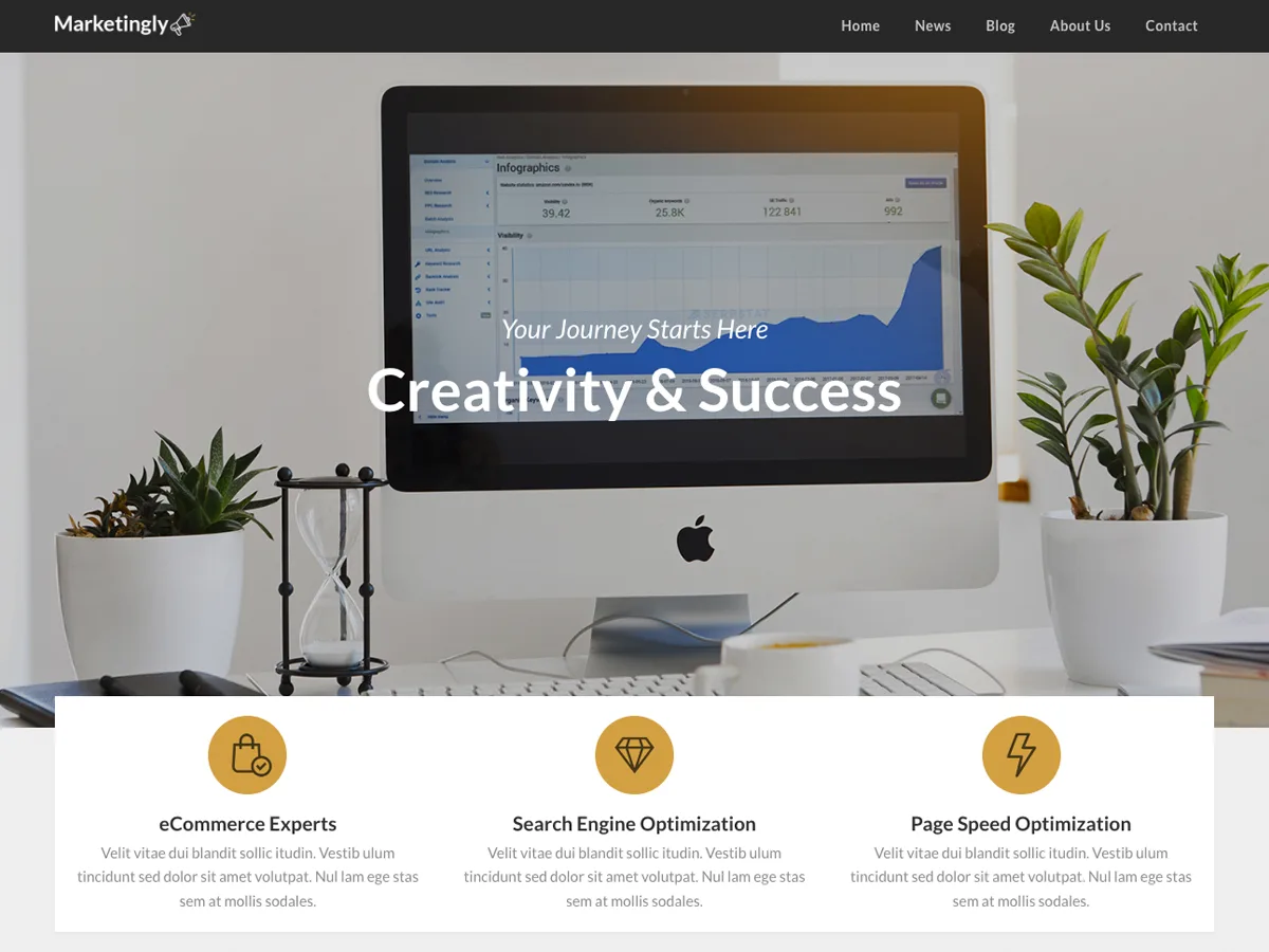 Marketingly web sitesi teması ile haber ve blog sitesi tasarımı