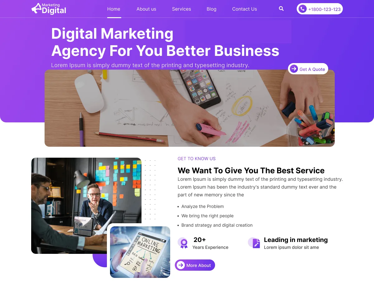 Marketr web sitesi teması önizlemesi