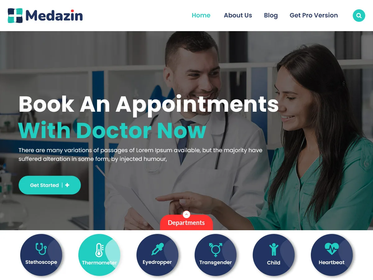 Medazin sağlık ve medikal web sitesi teması