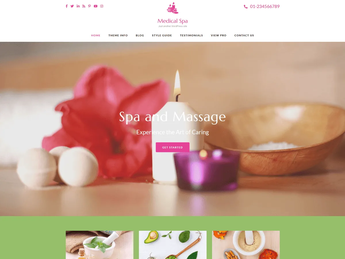 Medical Spa web sitesi teması önizlemesi