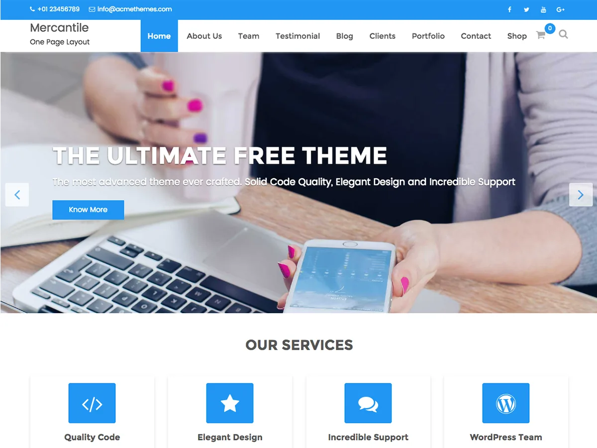 Mercantile web sitesi teması öne çıkan görsel