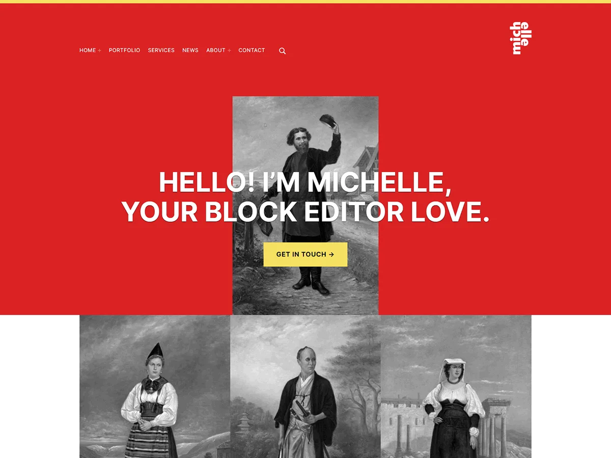 Michelle web sitesi teması ile oluşturulmuş erişilebilir ve modern bir web sitesi görünümü