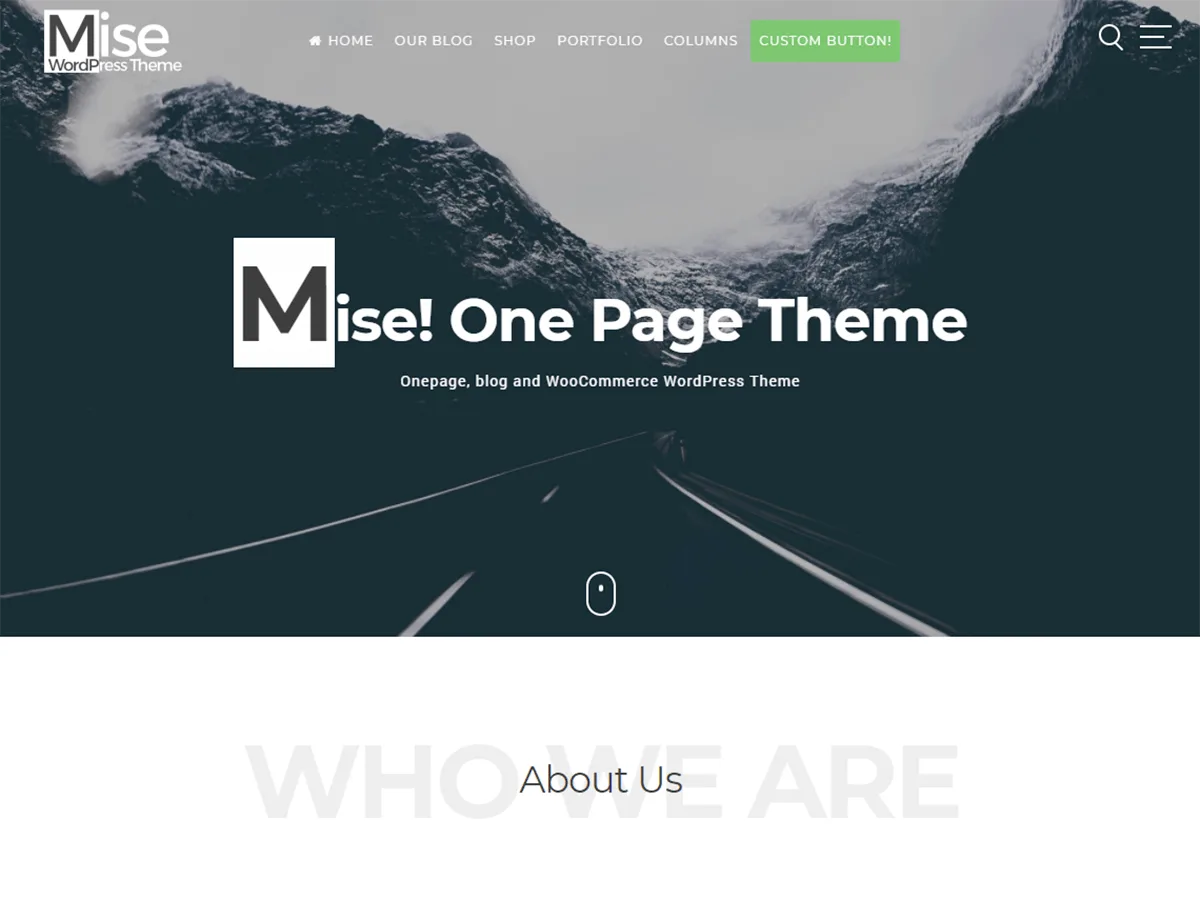 Mise web sitesi teması önizlemesi