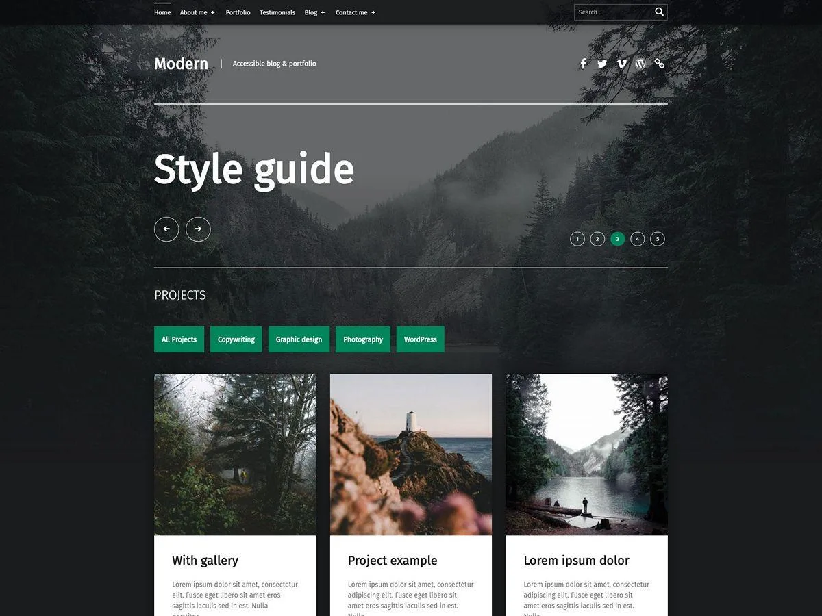 Modern WordPress theme – accessibility-ready blog and portfolio theme