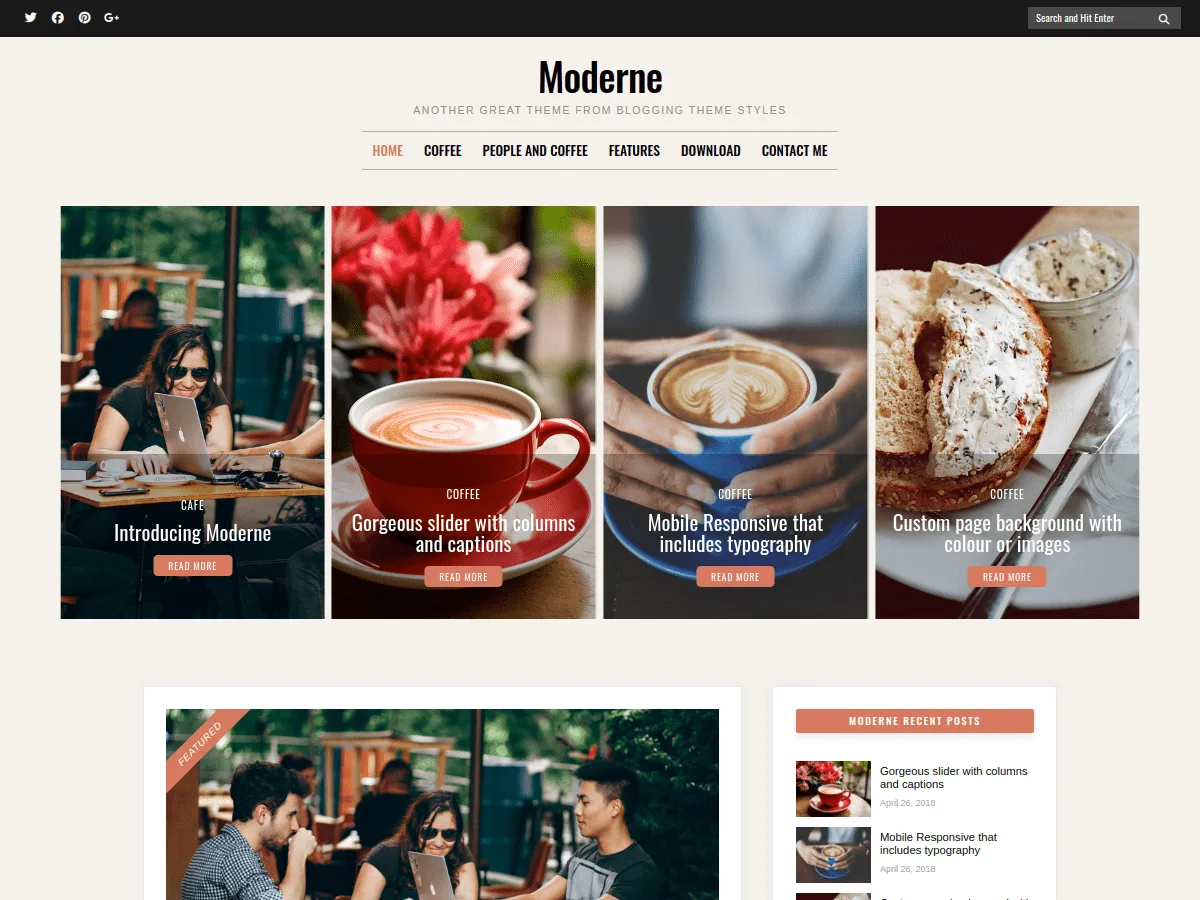 Moderne web sitesi teması önizlemesi