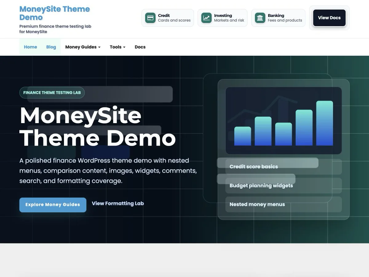 Moneysite web sitesi teması önizlemesi