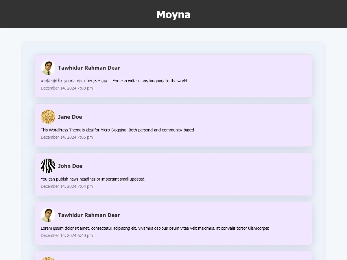 Moyna web sitesi teması önizlemesi