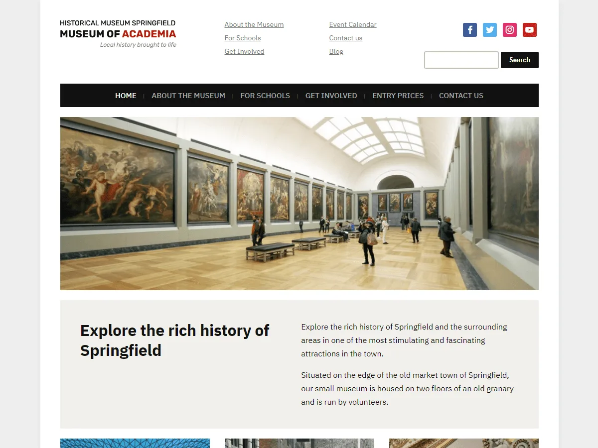 Museo web sitesi teması önizlemesi