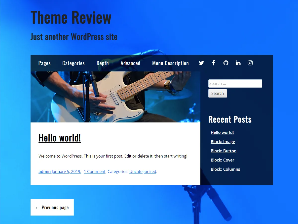 Musik web sitesi teması önizlemesi