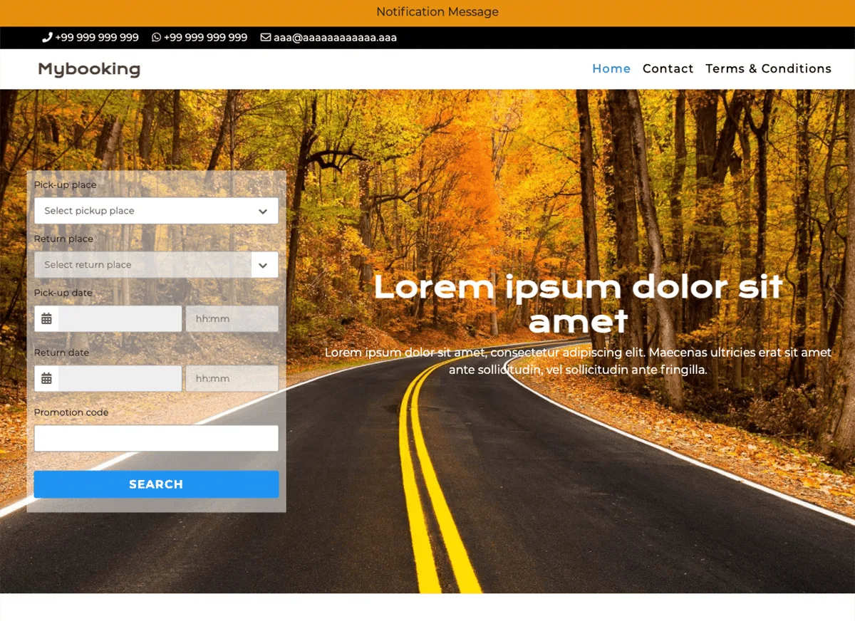 Mybooking web sitesi teması önizlemesi