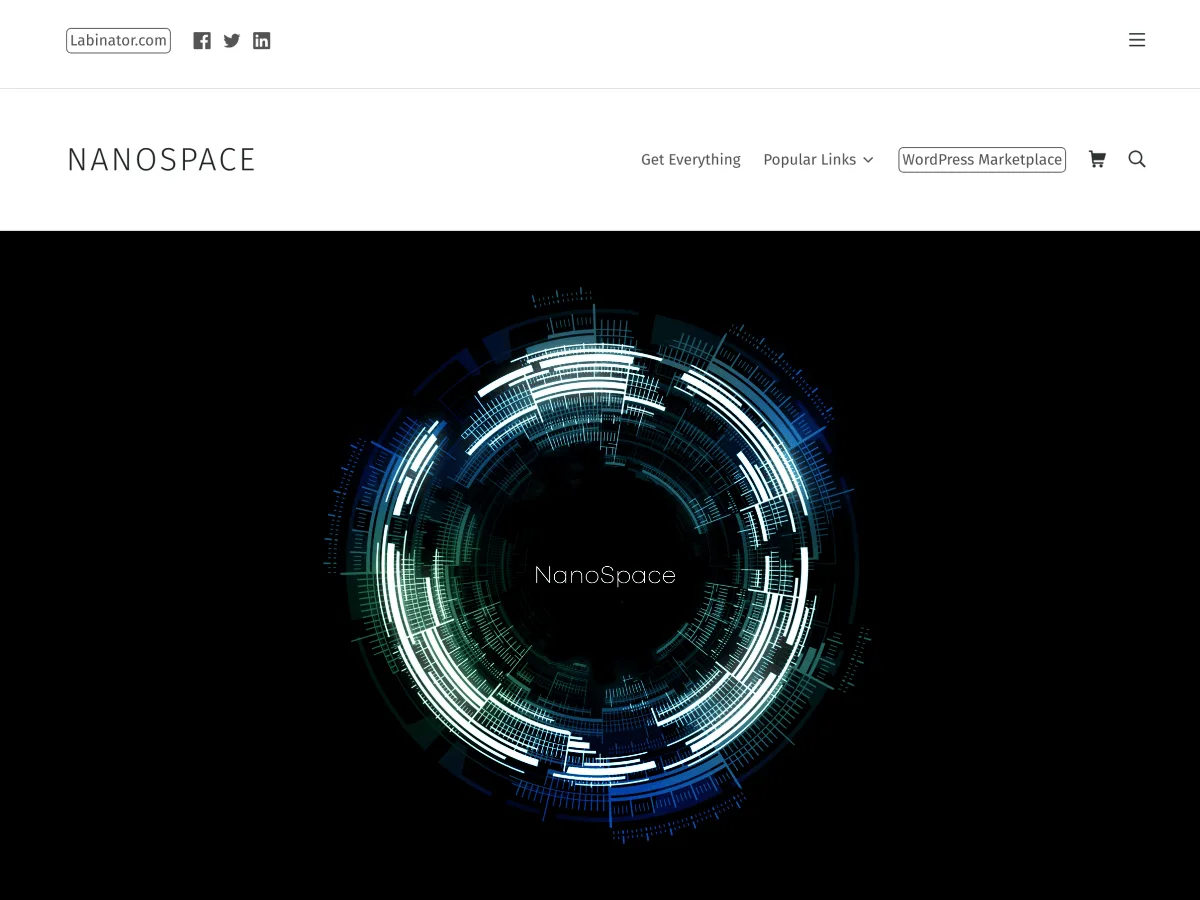 NanoSpace web sitesi teması önizlemesi