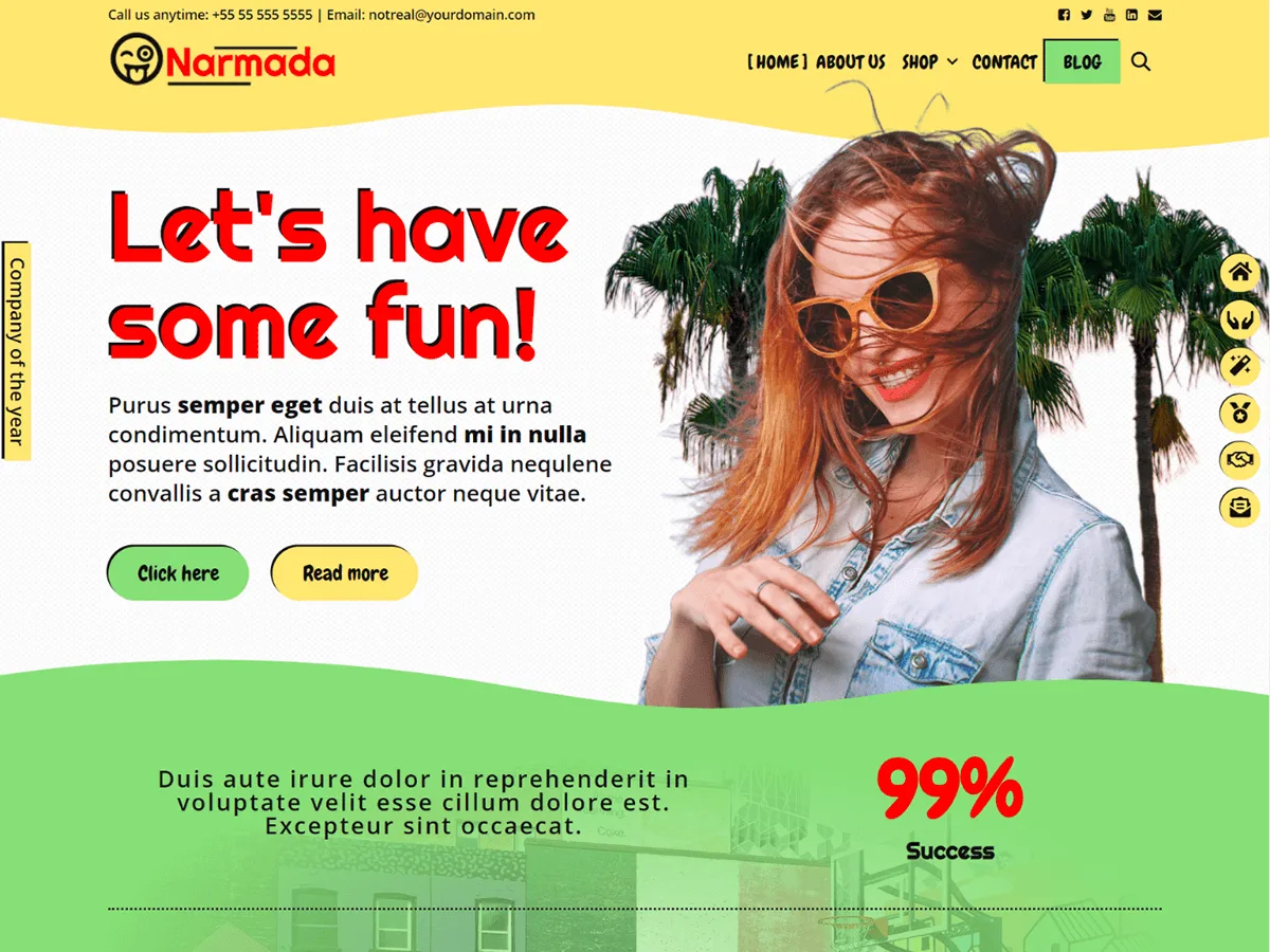 Narmada web sitesi teması önizlemesi