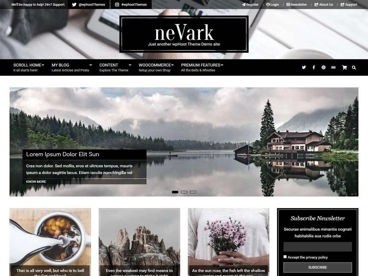 Nevark web sitesi teması önizlemesi