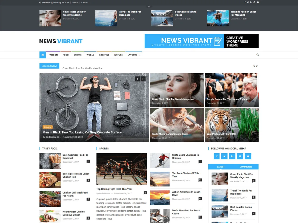 News Vibrant web sitesi teması önizlemesi