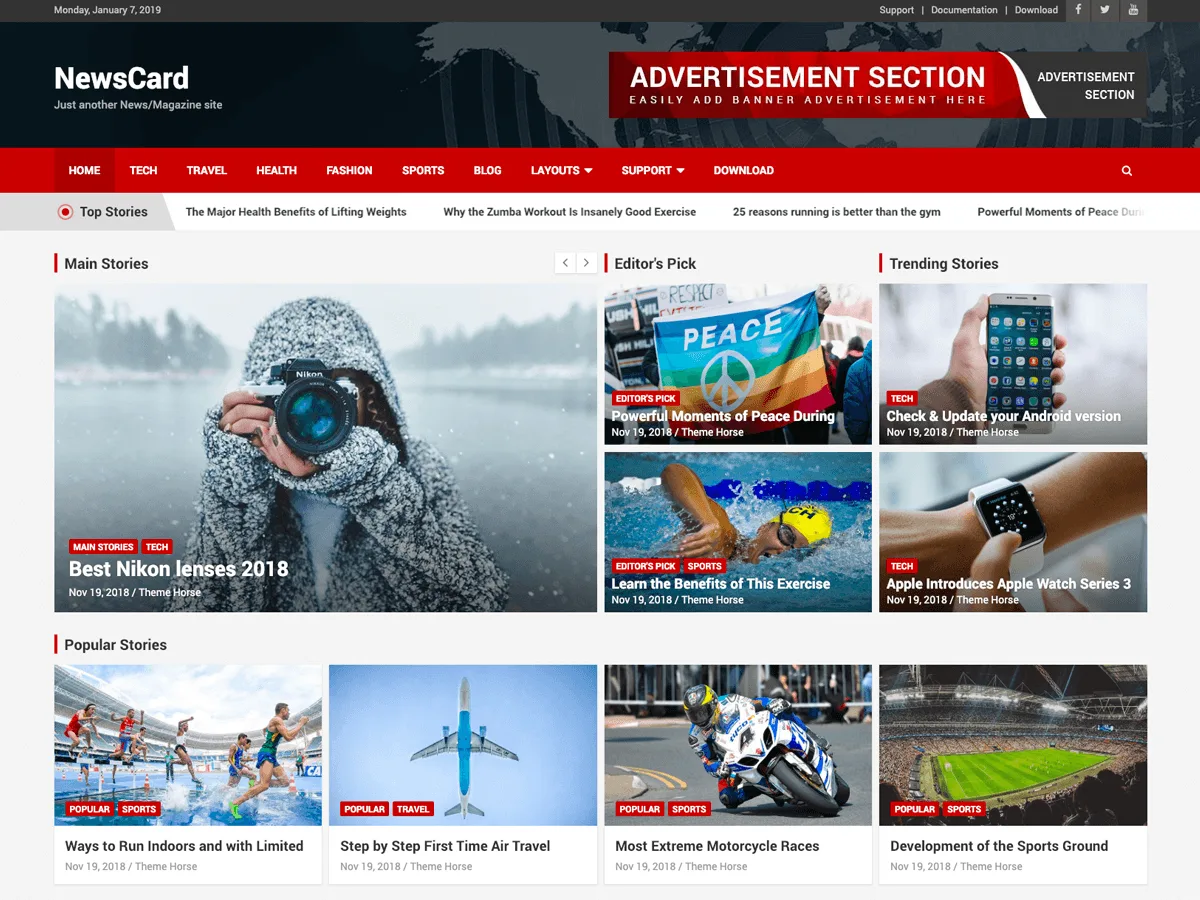 NewsCard web sitesi teması öne çıkan görsel