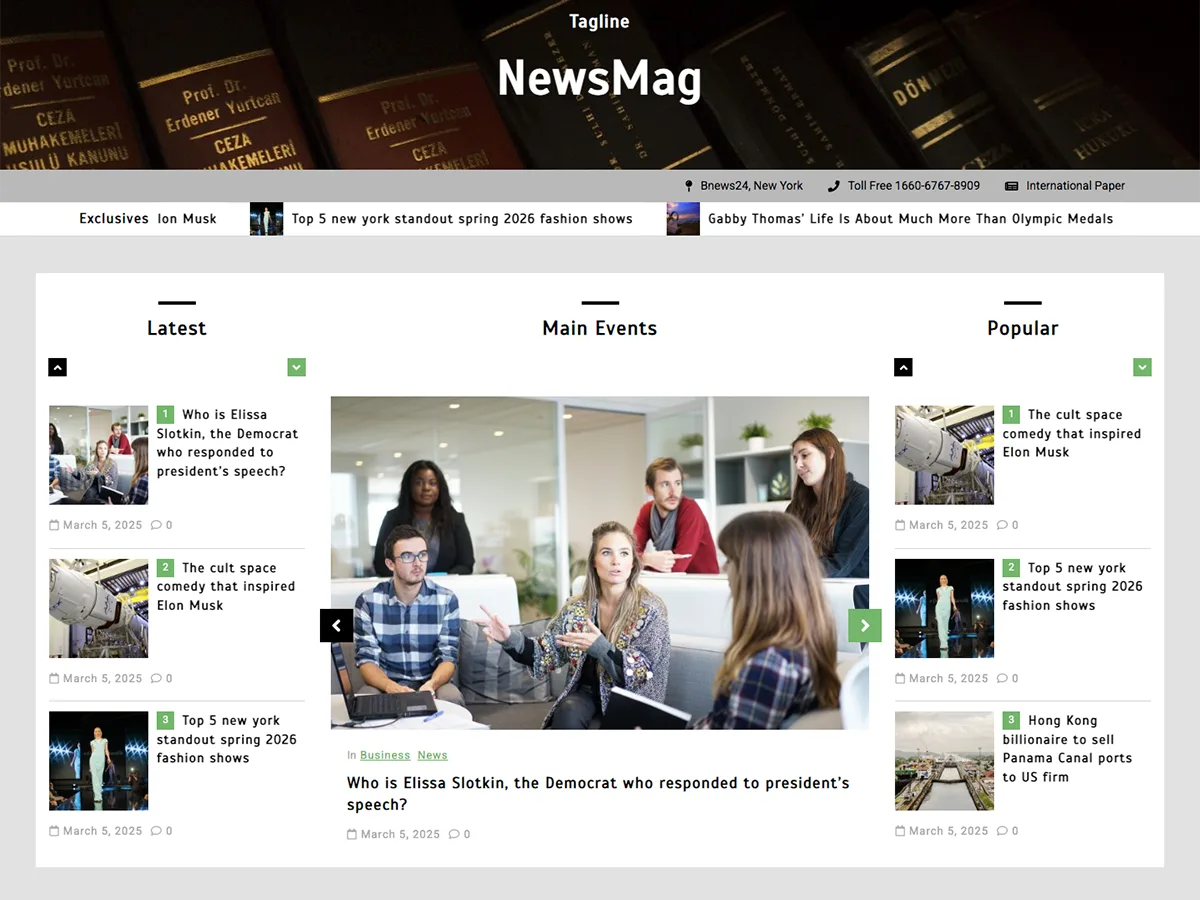 Newsmag Context Blog web sitesi teması önizlemesi