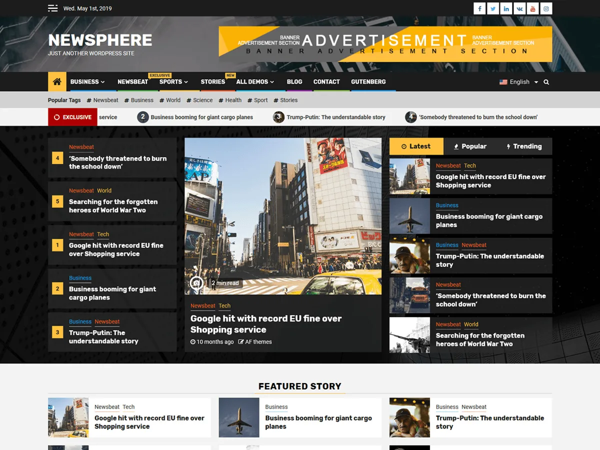 Newsphere WordPress theme – responsive news and magazine theme