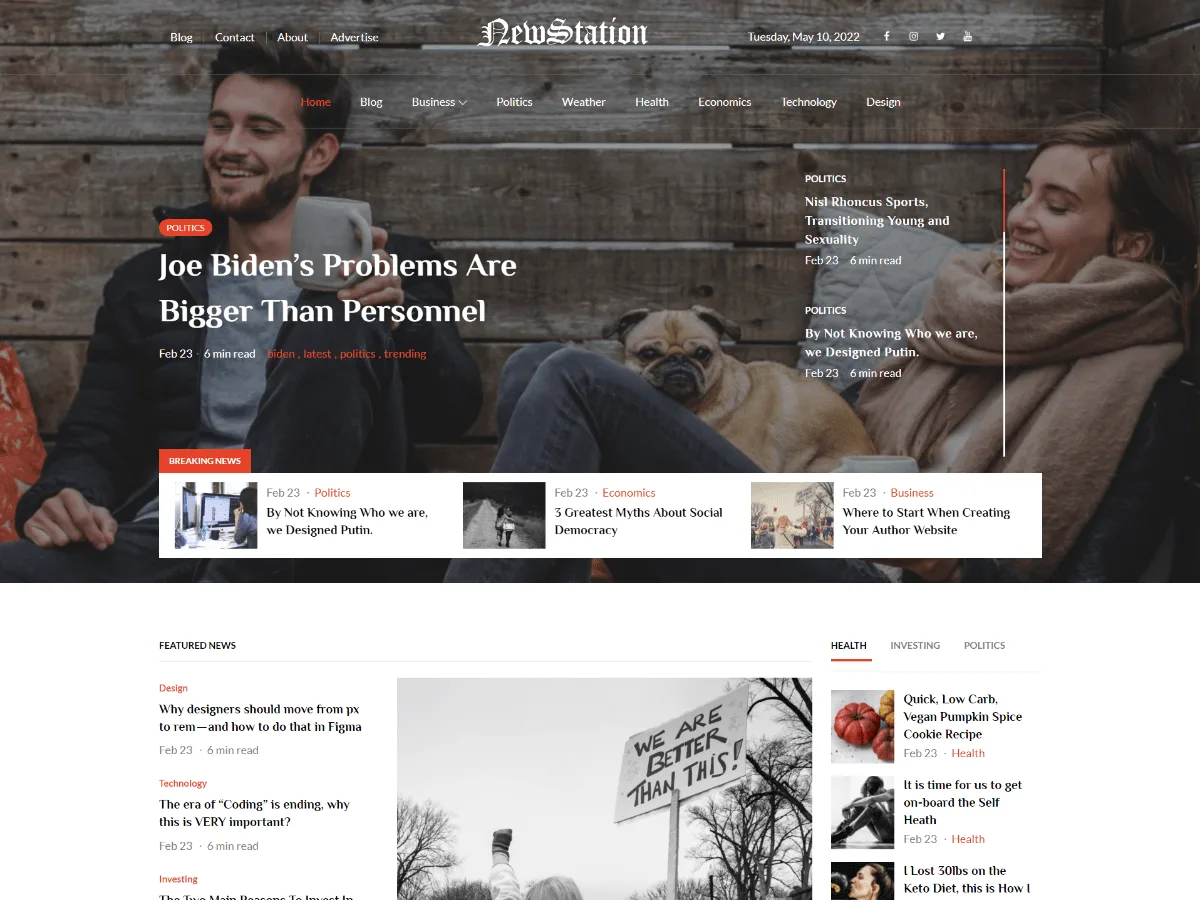 Newstation web sitesi teması önizlemesi