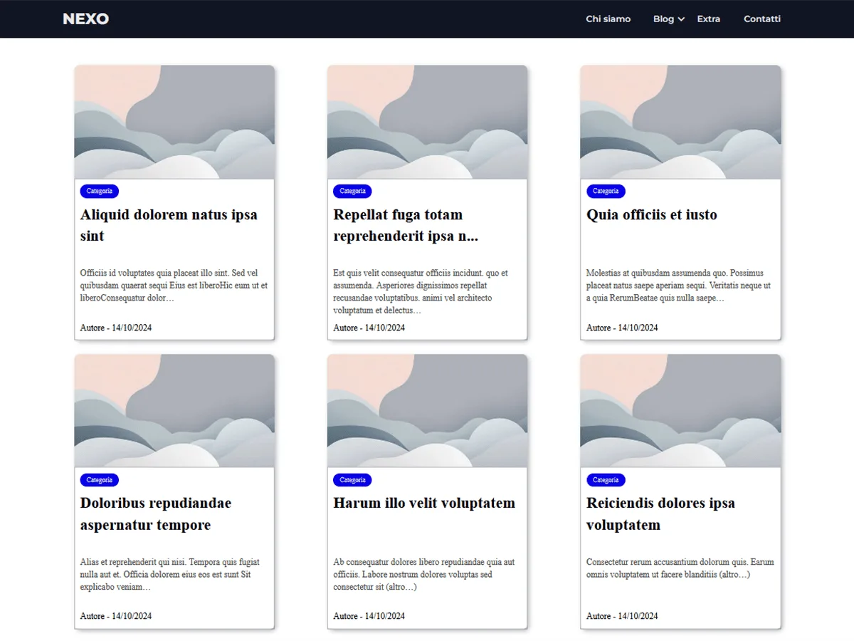 nexo web sitesi teması ile blog ve portfolyo sitesi görünümü